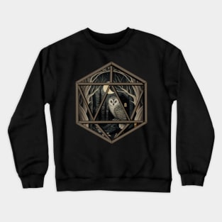 D20 Scene with Owl Crewneck Sweatshirt